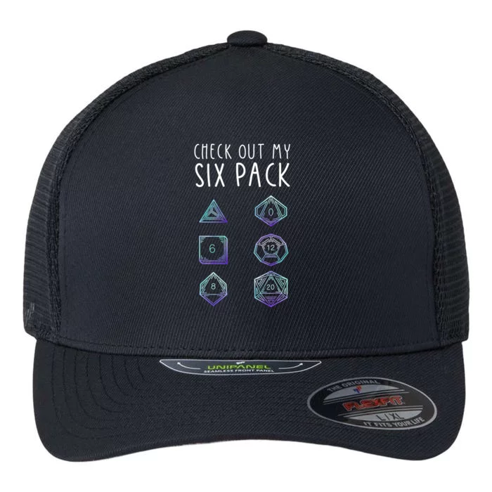 Funny Gamer Nerdy Gamer Check Out Six Pack Flexfit Unipanel Trucker Cap