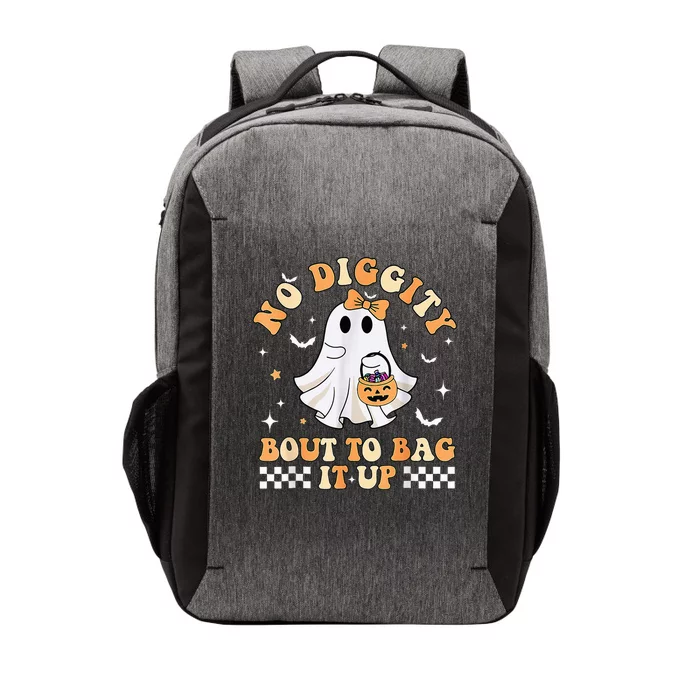 Funny Ghost No Diggity Bout To Bag It Up Spooky Halloween Vector Backpack