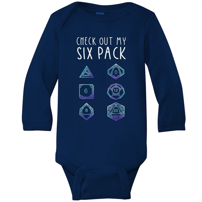 Funny Gamer, Nerdy Gamer, Check Out Six Pack Baby Long Sleeve Bodysuit