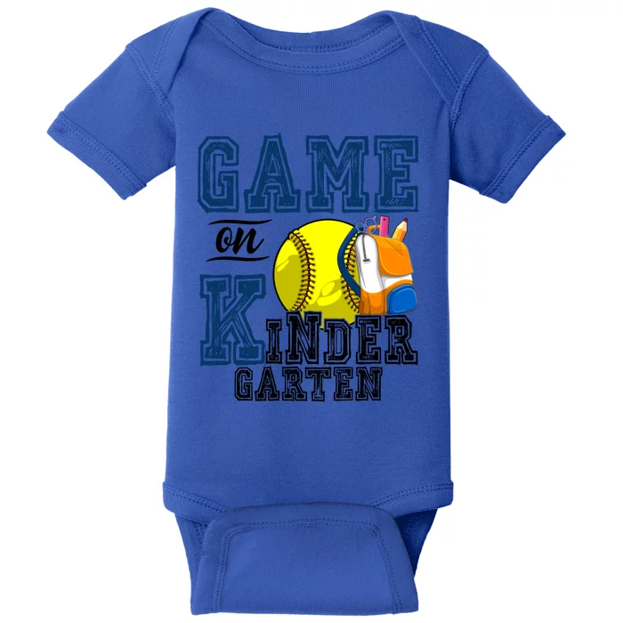 Funny Games On Kindergarten Softball Fan First Day Of School Gift Baby Bodysuit