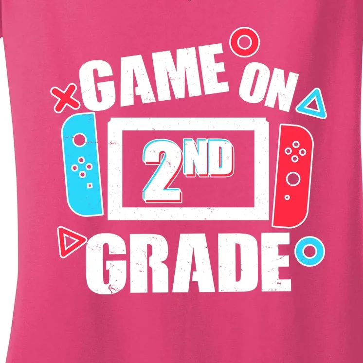 Funny Game On 2nd Second Grade Women's V-Neck T-Shirt