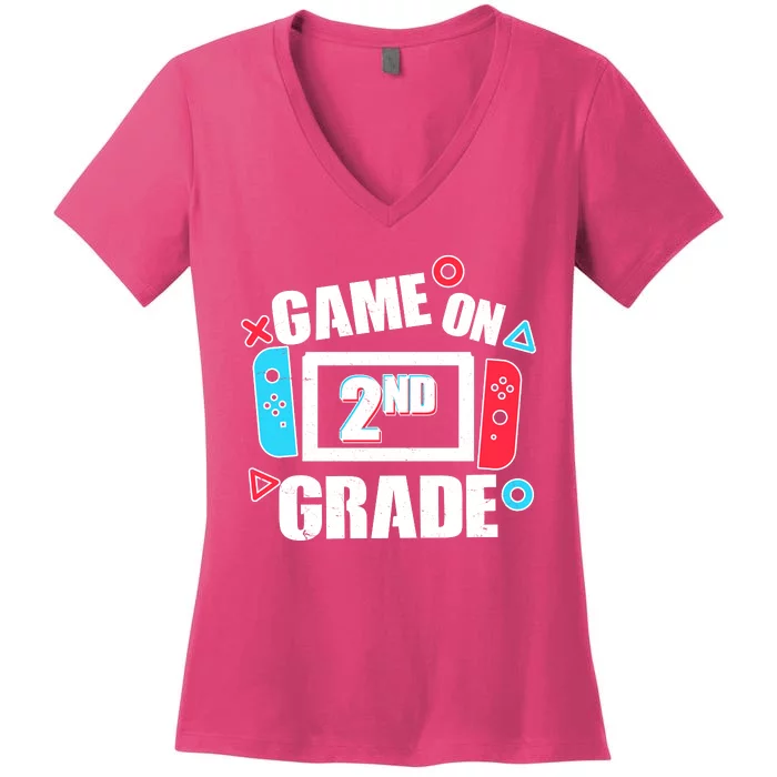 Funny Game On 2nd Second Grade Women's V-Neck T-Shirt