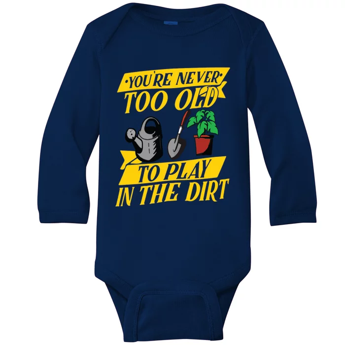 Funny Gardening Old People Flower Gardener Baby Long Sleeve Bodysuit