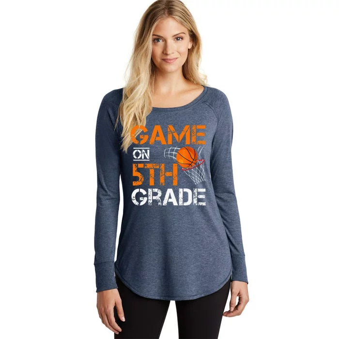 Funny Games On Fifth Grade Basketball First Day Of School Women's Perfect Tri Tunic Long Sleeve Shirt