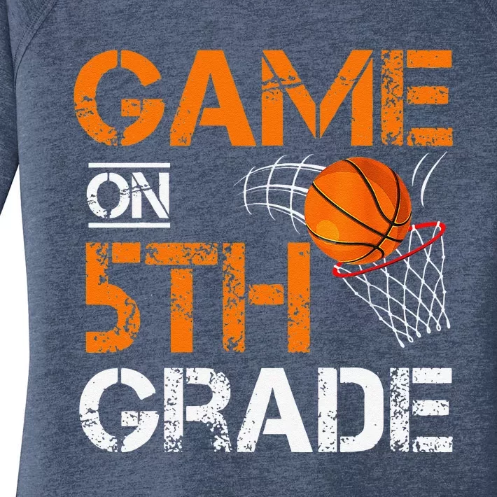 Funny Games On Fifth Grade Basketball First Day Of School Women's Perfect Tri Tunic Long Sleeve Shirt