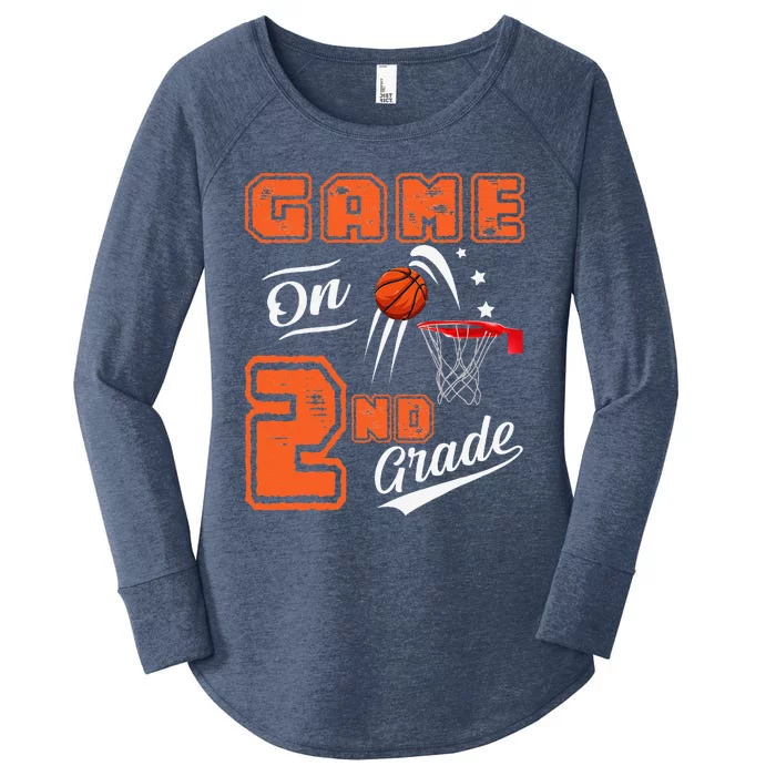 Funny Games On Second Grade Basketball First Day Of School Women's Perfect Tri Tunic Long Sleeve Shirt