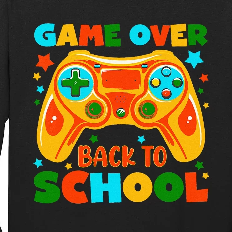 Funny Game Over Back To School Game On Level Up Student Tall Long Sleeve T-Shirt