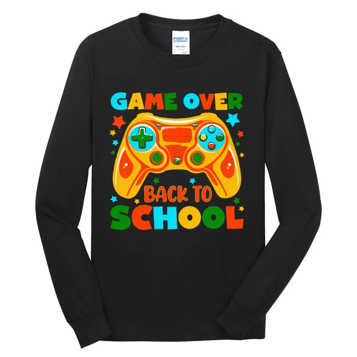 Funny Game Over Back To School Game On Level Up Student Tall Long Sleeve T-Shirt