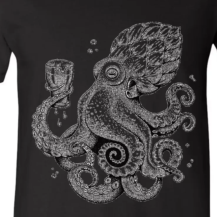 Funny Graphic Octopus V-Neck T-Shirt