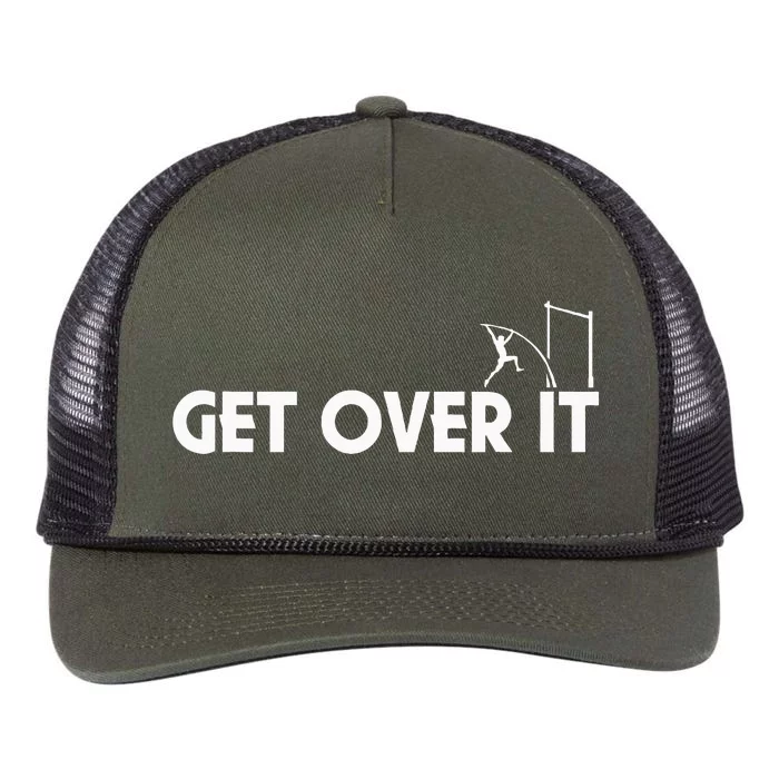 Funny Get Over It Pole Vault Retro Rope Trucker Hat Cap