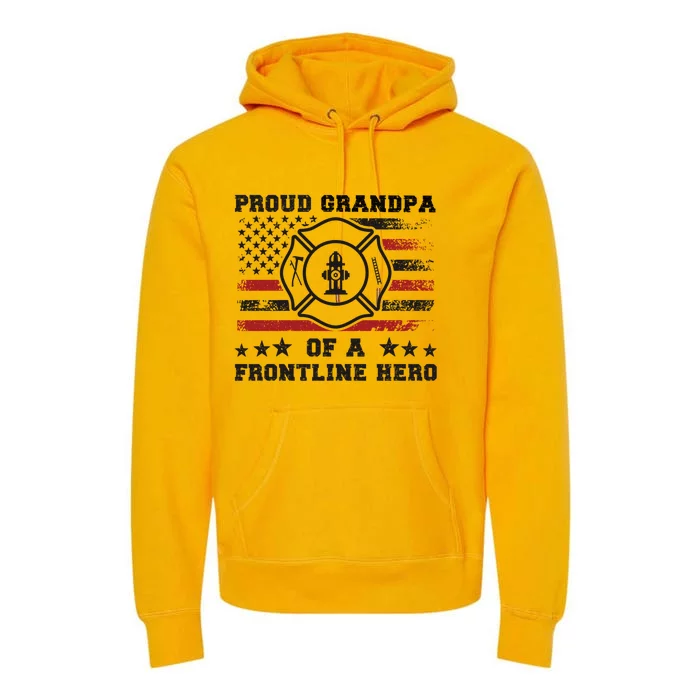 Firefighter Grandpa Of A Hero Firefighter Grandfather Cool Gift Premium Hoodie