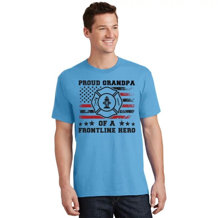 Firefighter Grandpa Of A Hero Firefighter Grandfather Cool Gift T-Shirt