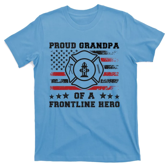 Firefighter Grandpa Of A Hero Firefighter Grandfather Cool Gift T-Shirt