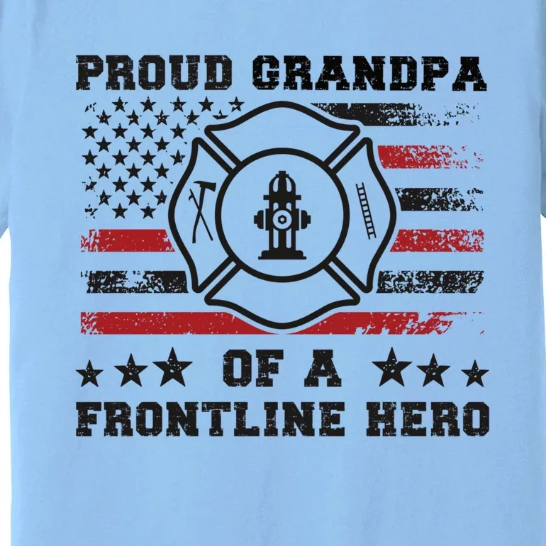 Firefighter Grandpa Of A Hero Firefighter Grandfather Cool Gift Premium T-Shirt