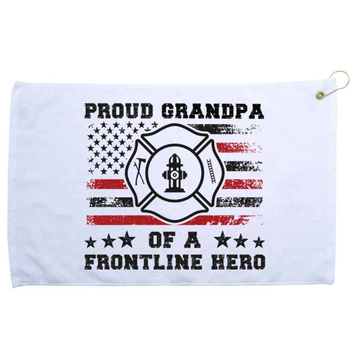 Firefighter Grandpa Of A Hero Firefighter Grandfather Cool Gift Grommeted Golf Towel