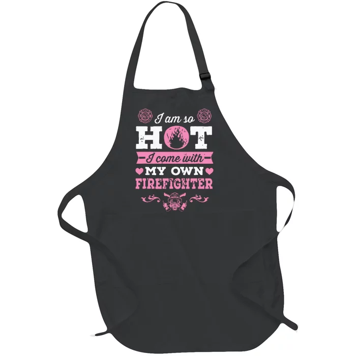 Firefighter Girlfriend Or Wife Fireman Full-Length Apron With Pocket