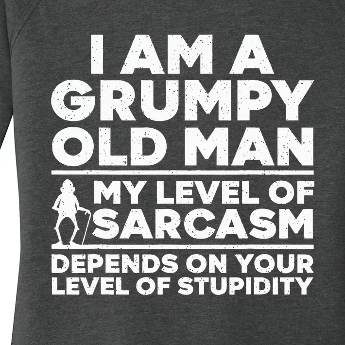 Funny Grumpy Old Man Art For Dad Grandpa Old People Women's Perfect Tri Tunic Long Sleeve Shirt