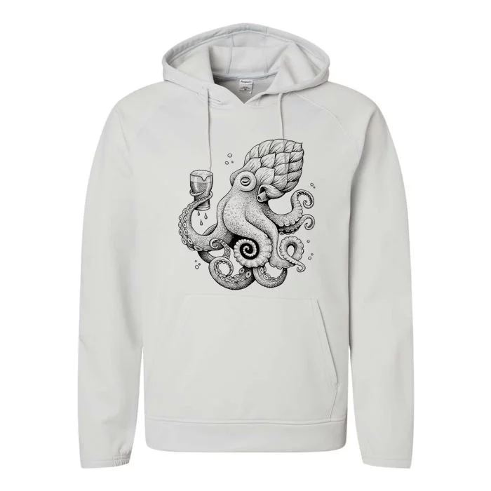 Funny Graphic Octopus Performance Fleece Hoodie