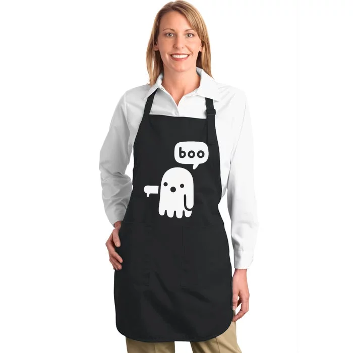 Funny Ghost Of Disapproval Full-Length Apron With Pocket