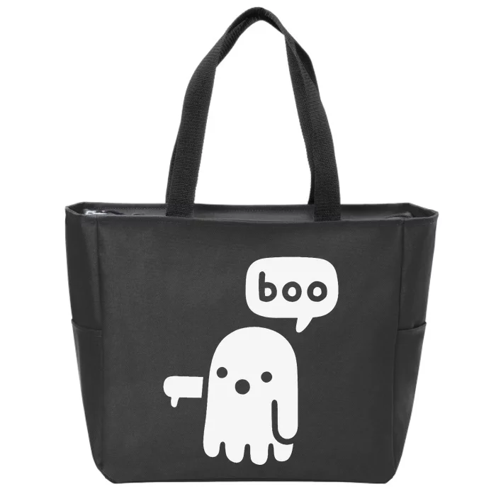 Funny Ghost Of Disapproval Zip Tote Bag