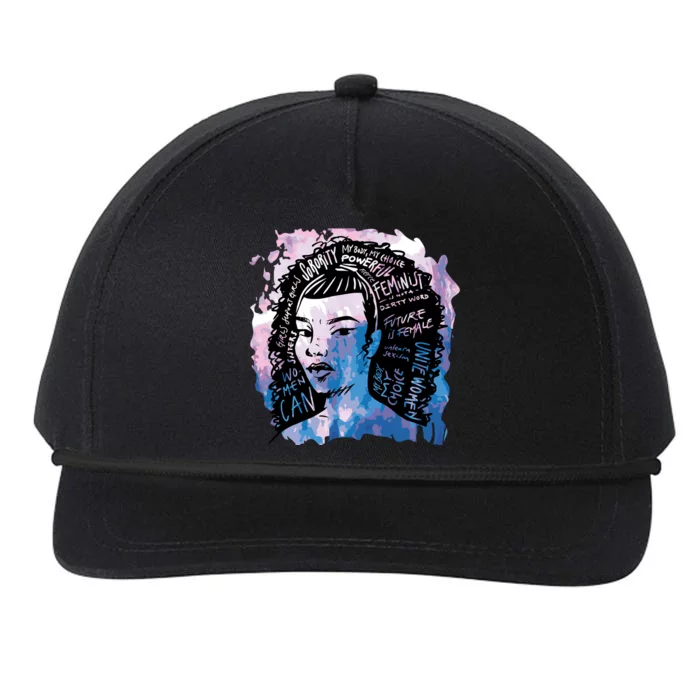 Feminist Girl Power Quote Snapback Five-Panel Rope Hat