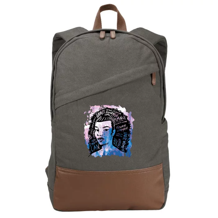 Feminist Girl Power Quote Cotton Canvas Backpack