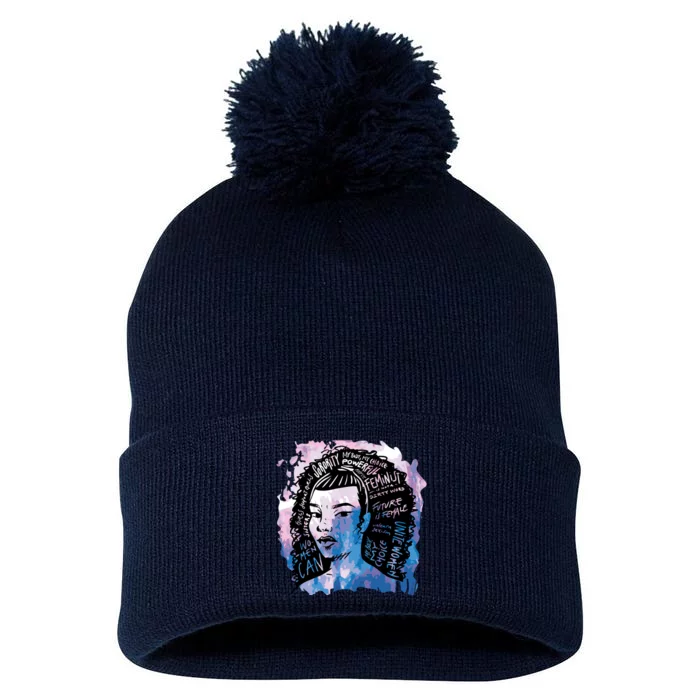 Feminist Girl Power Quote Pom Pom 12in Knit Beanie