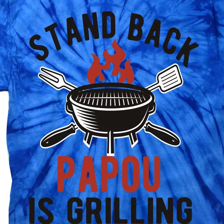 Funny Grilling Papou Bbq Papou Grandpa Great Gift Tie-Dye T-Shirt