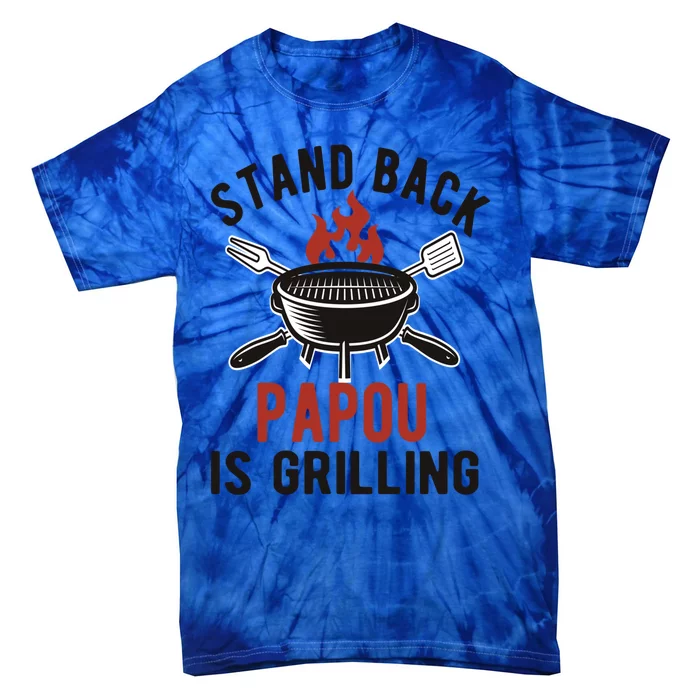 Funny Grilling Papou Bbq Papou Grandpa Great Gift Tie-Dye T-Shirt