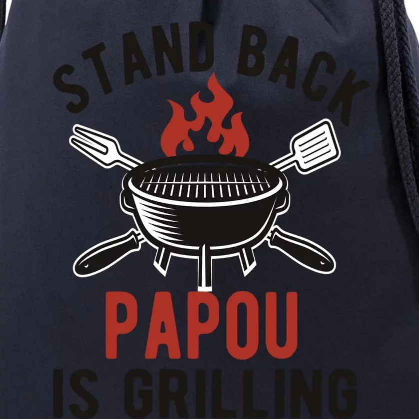 Funny Grilling Papou Bbq Papou Grandpa Great Gift Drawstring Bag