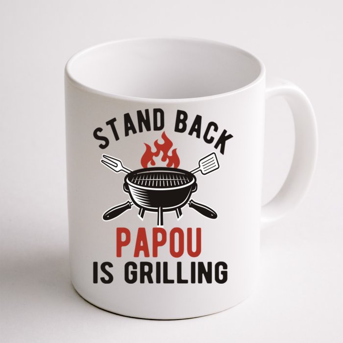 Funny Grilling Papou Bbq Papou Grandpa Great Gift Front & Back Coffee Mug