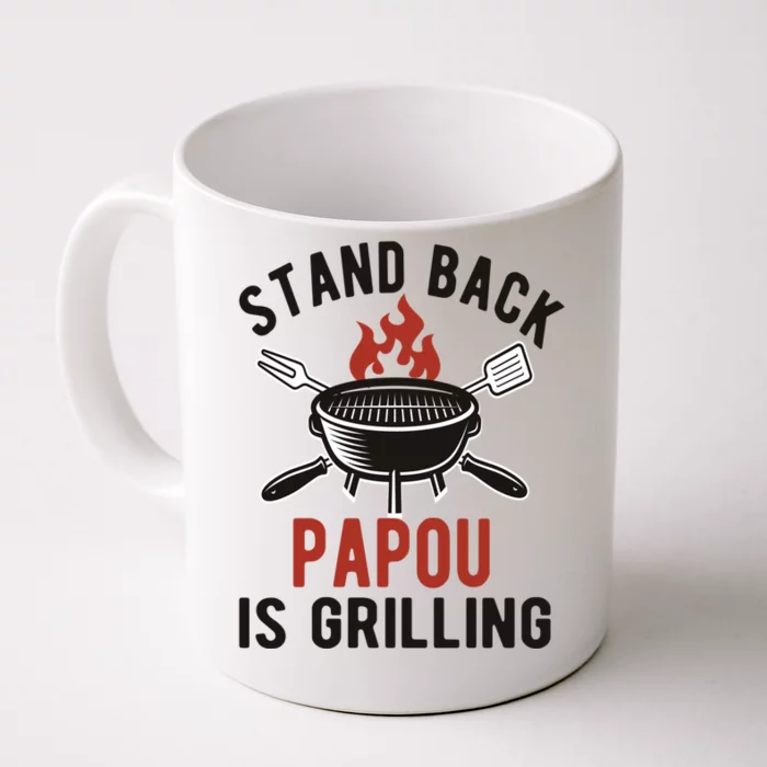 Funny Grilling Papou Bbq Papou Grandpa Great Gift Front & Back Coffee Mug