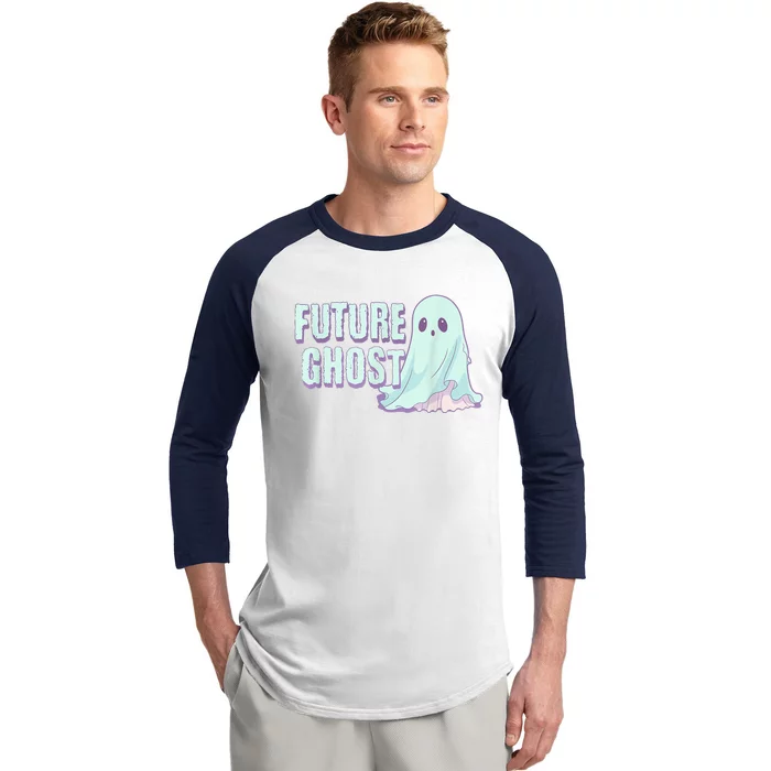 Future Ghost Pastel Goth Kawaii Creepy Cute Weird Aesthetic Baseball Sleeve Shirt