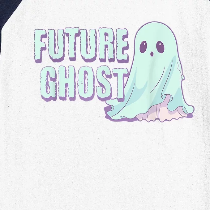 Future Ghost Pastel Goth Kawaii Creepy Cute Weird Aesthetic Baseball Sleeve Shirt