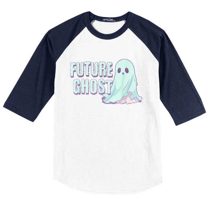 Future Ghost Pastel Goth Kawaii Creepy Cute Weird Aesthetic Baseball Sleeve Shirt