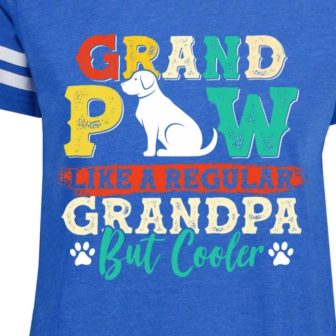 Funny Grand Paw Like A Regular Grandpa But Cooler Grand Paw Gift Enza Ladies Jersey Football T-Shirt