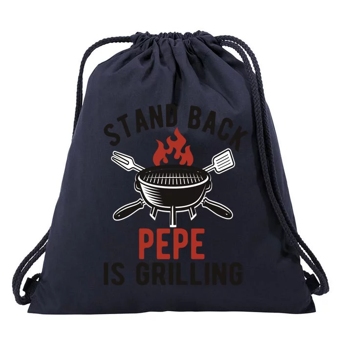 Funny Grilling Pepe Bbq Pepe Grandpa Gift Drawstring Bag