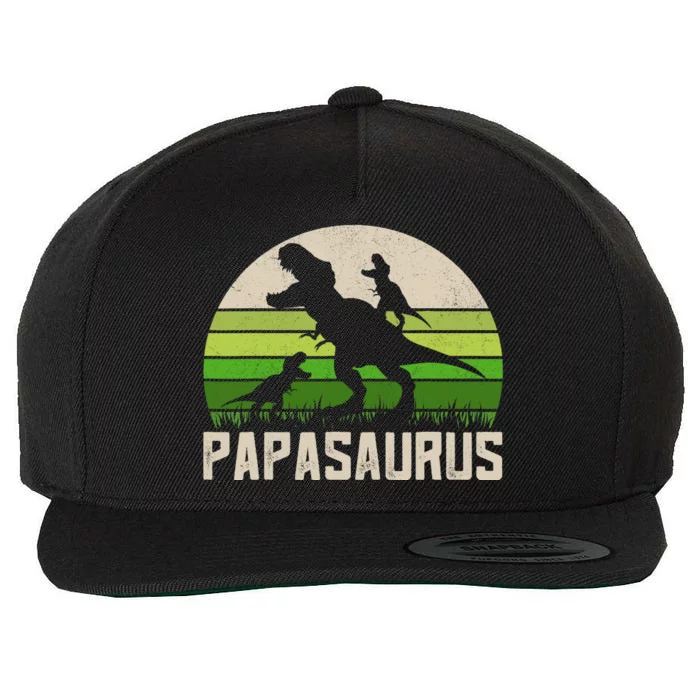 Funny Grandpas, Papasaurus Dinosaur 2 Fathers Day Wool Snapback Cap