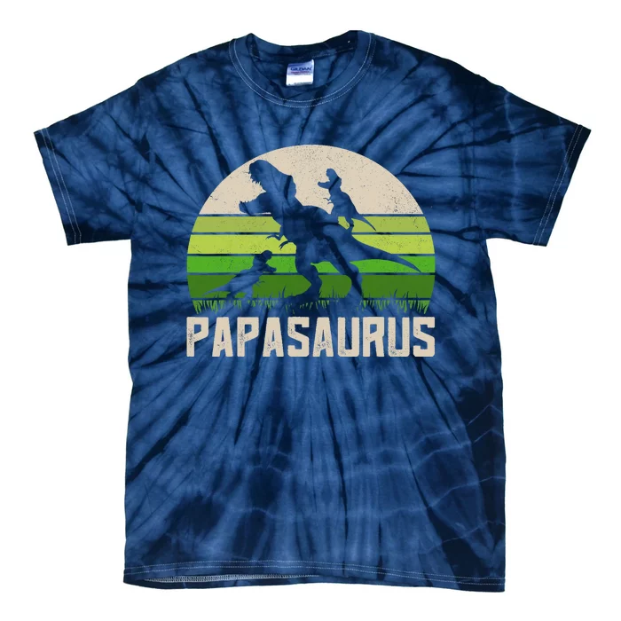 Funny Grandpas, Papasaurus Dinosaur 2 Fathers Day Tie-Dye T-Shirt