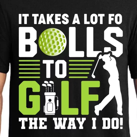 Funny Golf Phrase Graphic Pajama Set