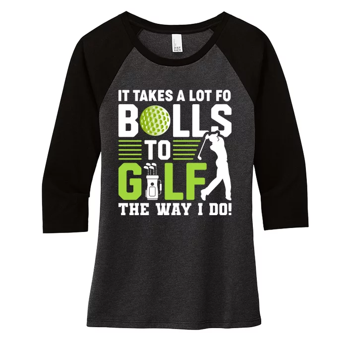 Funny Golf Phrase Graphic Women's Tri-Blend 3/4-Sleeve Raglan Shirt