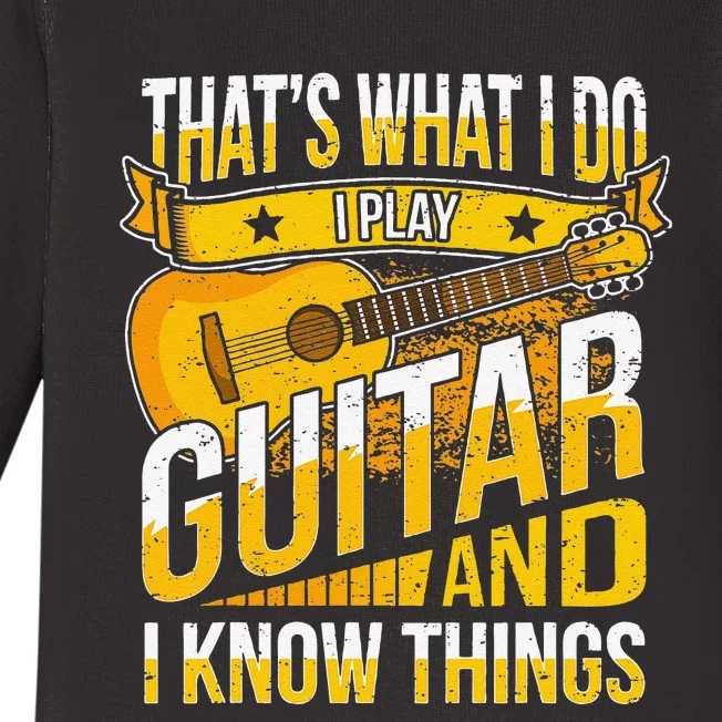 Funny Guitar Player Saying Guitarist musician Baby Long Sleeve Bodysuit