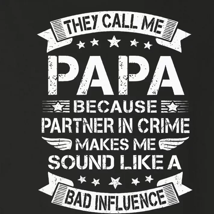 Funny Grandpa Papa Partner In Crime Dad Fathers Day Toddler Long Sleeve Shirt