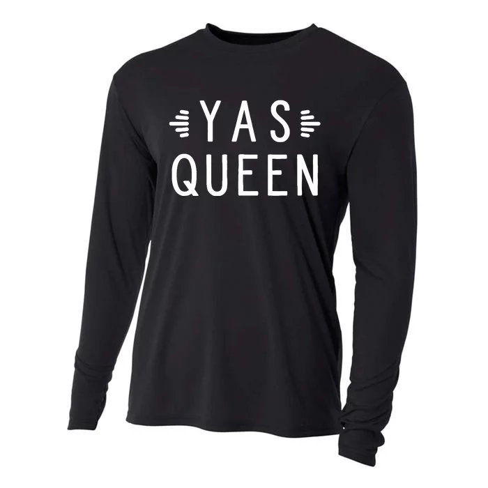 Feminist Girl Power Yas Queen Yes Kween Lgbtq Rainbow Drag Cooling Performance Long Sleeve Crew