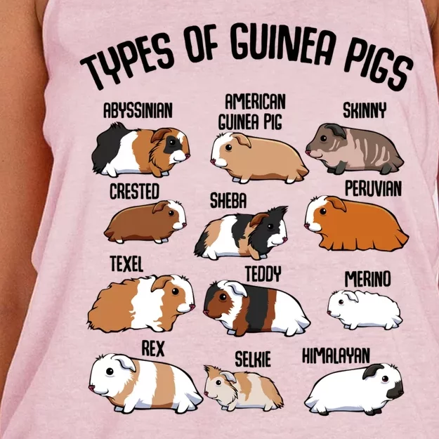 Funny Guinea Pigs Household Pet Animal Rodent Fluffy Cute Women's Knotted Racerback Tank