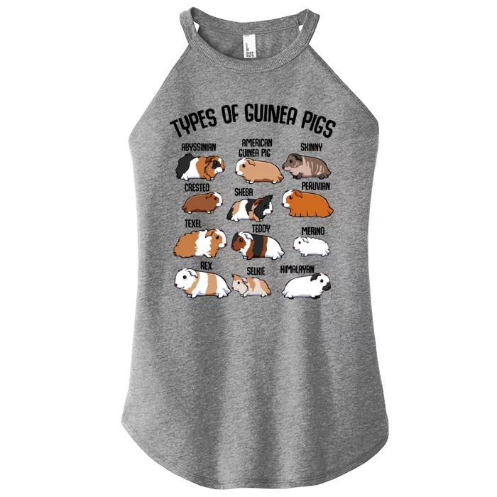 Funny Guinea Pigs Household Pet Animal Rodent Fluffy Cute Women’s Perfect Tri Rocker Tank