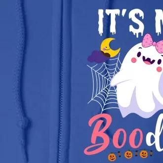 Funny Ghost Pink Bow Its My Boo Day Cute Birthday Halloween Cute Gift Full Zip Hoodie