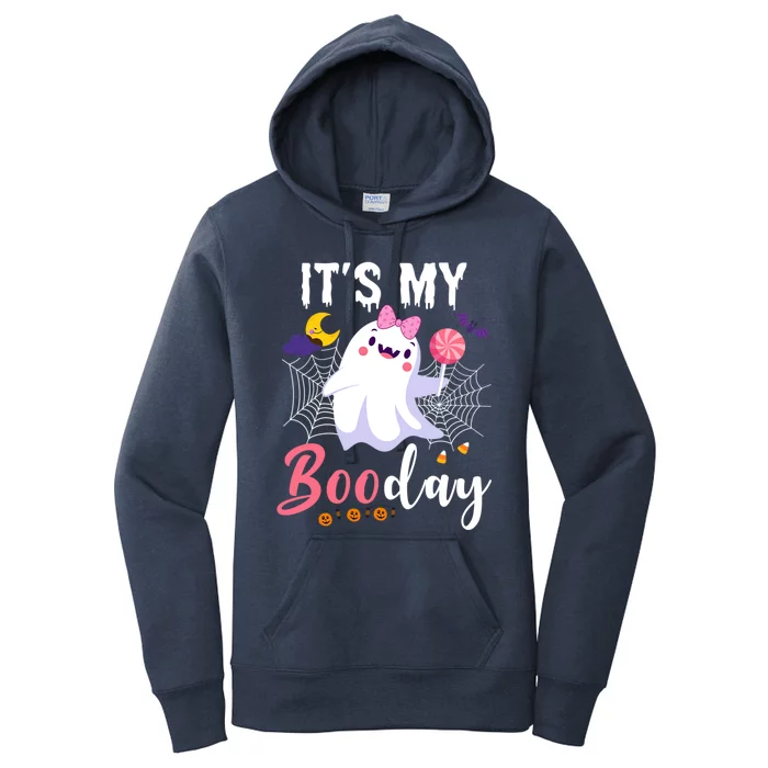 Funny Ghost Pink Bow Its My Boo Day Cute Birthday Halloween Cute Gift Women's Pullover Hoodie