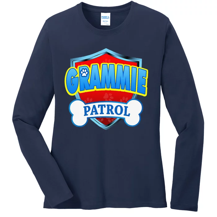 Funny Grammie Patrol Dog Mom, Dad For Women Ladies Long Sleeve Shirt