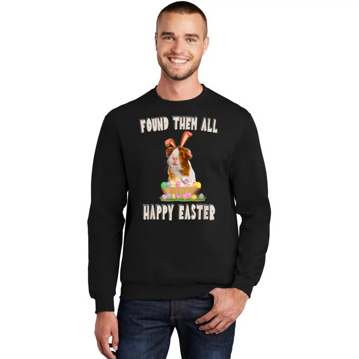 Funny Guinea Pig With Cute Bunny Ears Easter Day Eggs Basket Sweatshirt